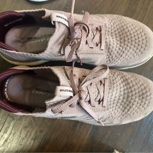 Skechers Taupe Knit Sneakers